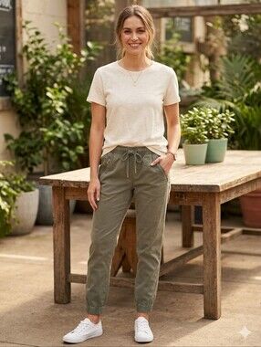 Cotton On Olive green elastic waist joggers Size 6
